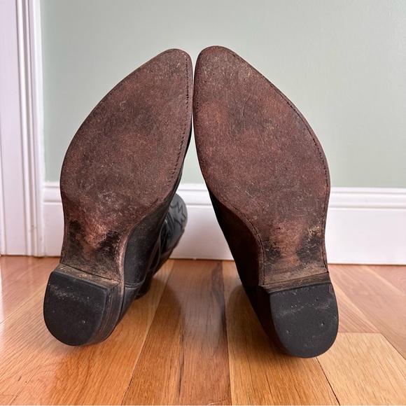 Justin Cowboy Western Boots Women’s Black Leather Boots 9.5 - Picture 6 of 12